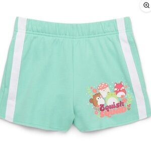 Girls squishmallow mint green shorts